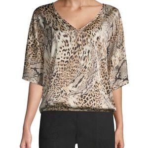 Chico’s Plus Size 3 Animal Print V-Neck Blouse